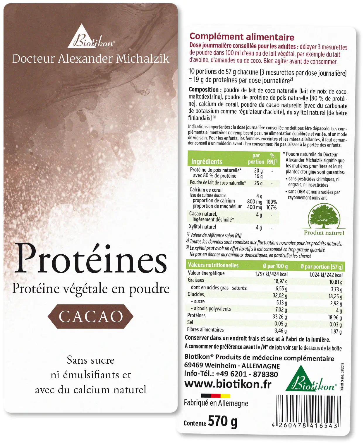 Protéines - en lot de 3, 2x Cacao + Coco