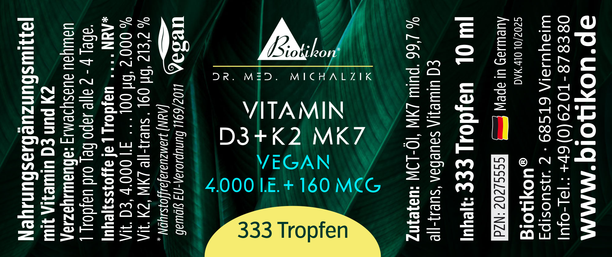 Vitamin-D3 K2-4000IE vegan Etikett Vitamin-D3 K2-4000IE vegan Etikett