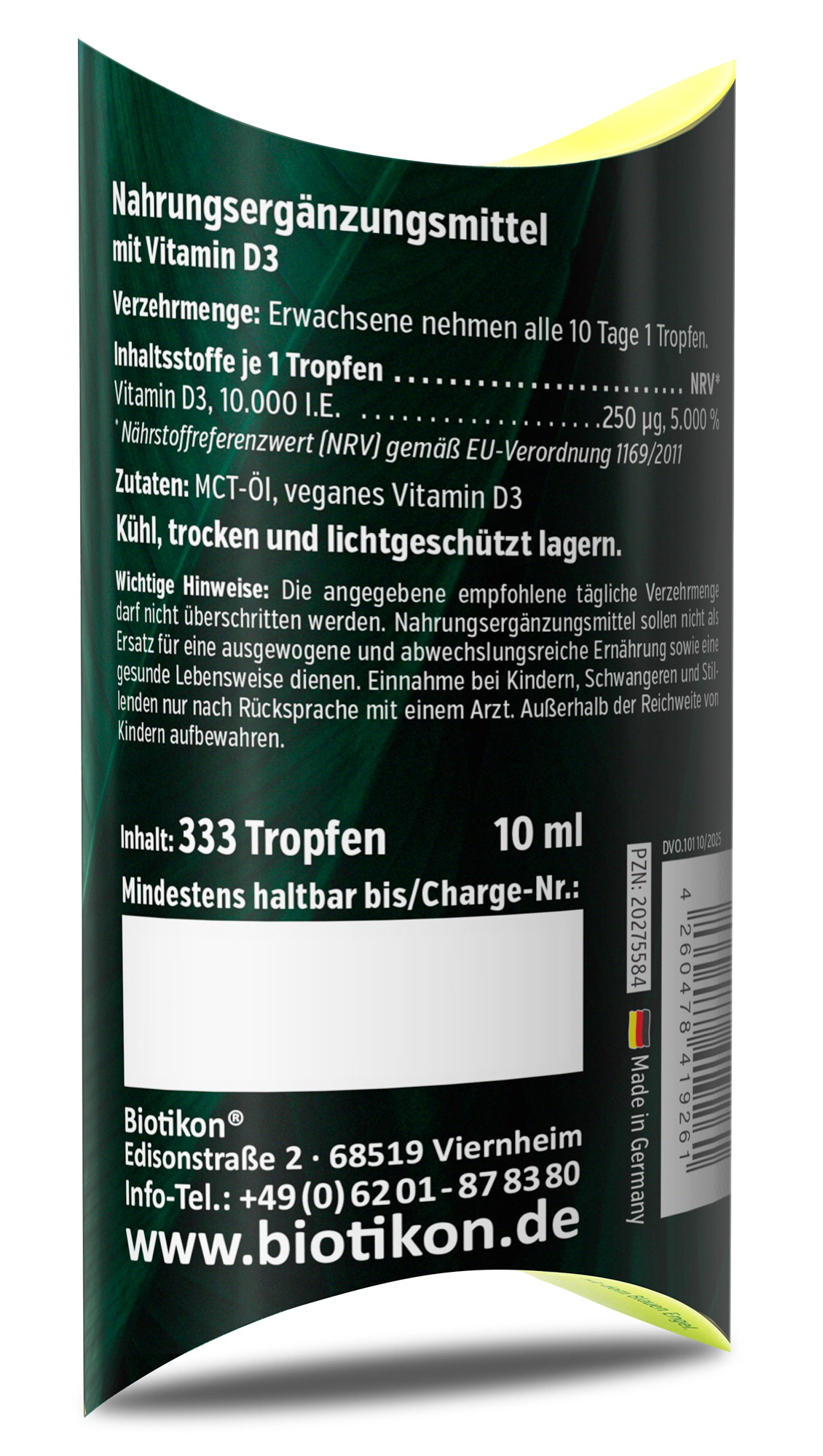 Vitamin D3 10.000 I.E. Tropfen vegan (10 ml)