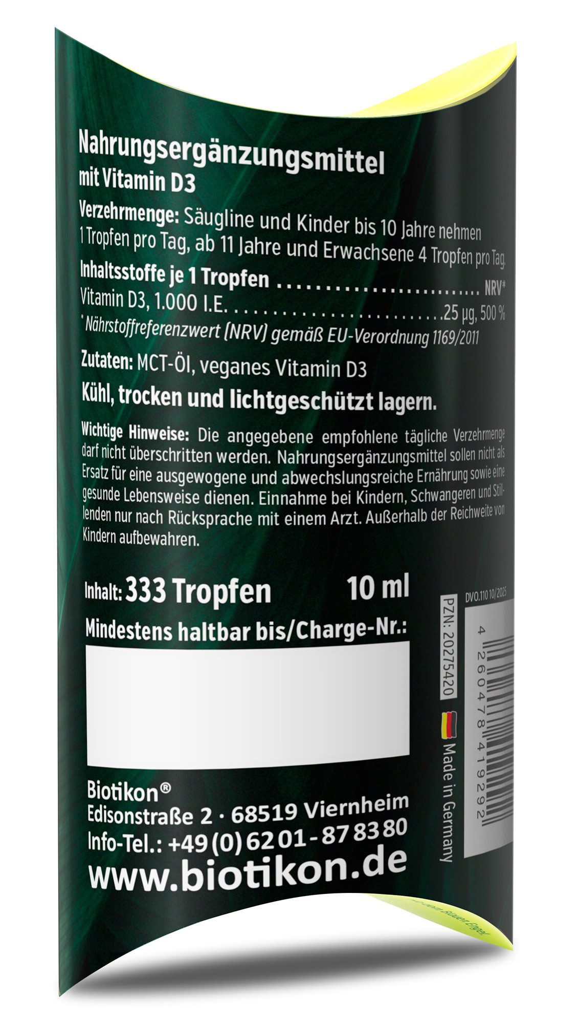 Vitamin-D3 1000IE vegan Schachtel Rückseite Vitamin-D3 1000IE vegan Schachtel Rückseite