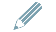 Nahrungsergänzungsmittel – Kapseln Minimalistisches Piktogramm eines Bleistifts, blau, auf weißem Hintergrund, symbolisiert Nahrungsergänzungsmittel.