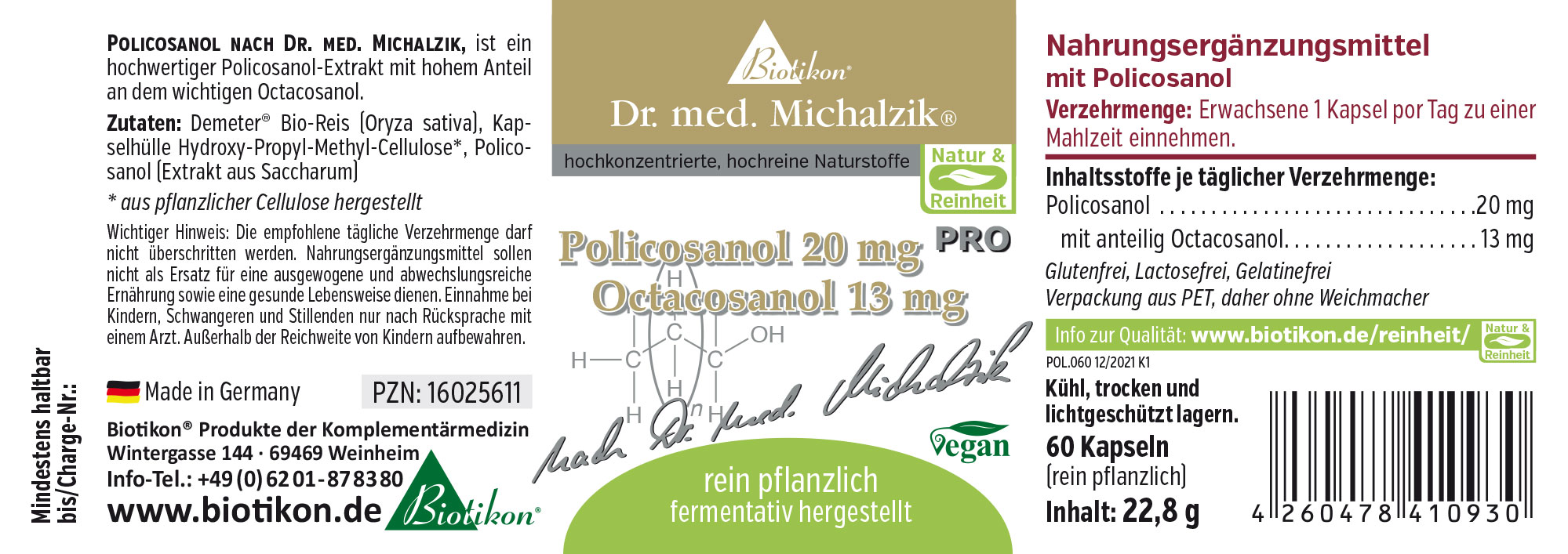 Policosanol PRO nach Dr. med. Michalzik