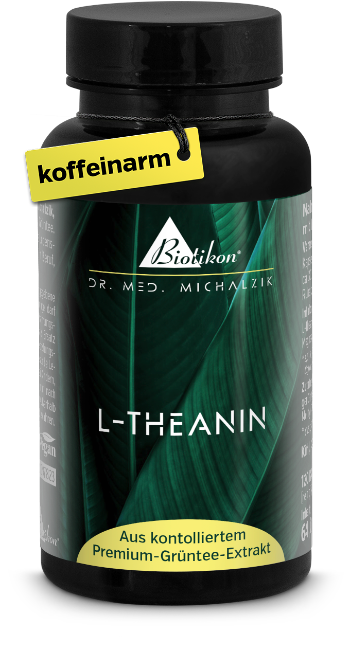 L-Theanin Kapseln Dose Frontansicht L-Theanin Kapseln Dose Frontansicht