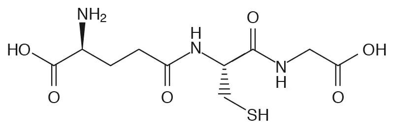 L-Lysin-Strukturformel Molekülstruktur von Glutathion, chemische Formel, Darstellung in schwarz-weiß.