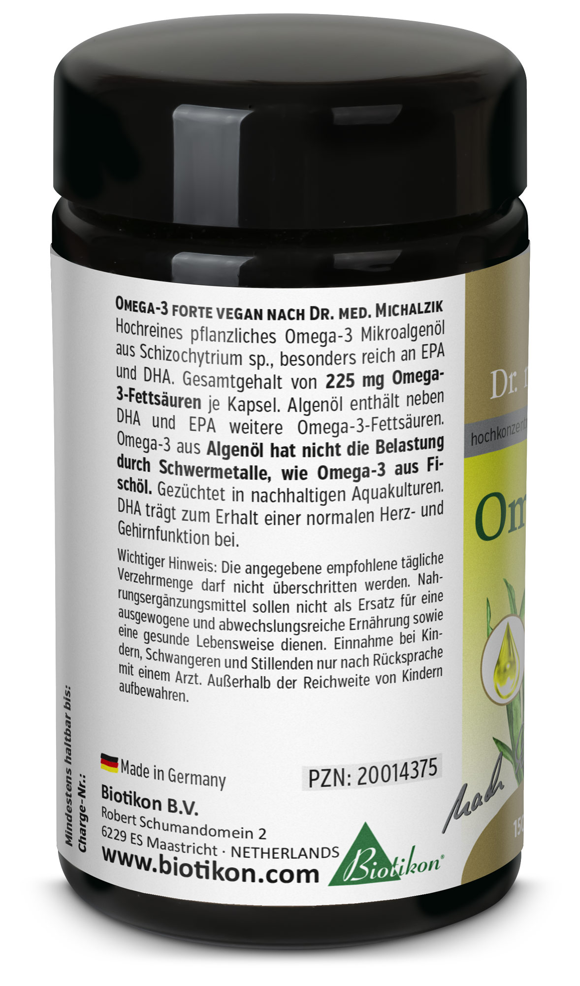 Omega-3 forte vegan - 60 Kapseln, Violettglas UGC