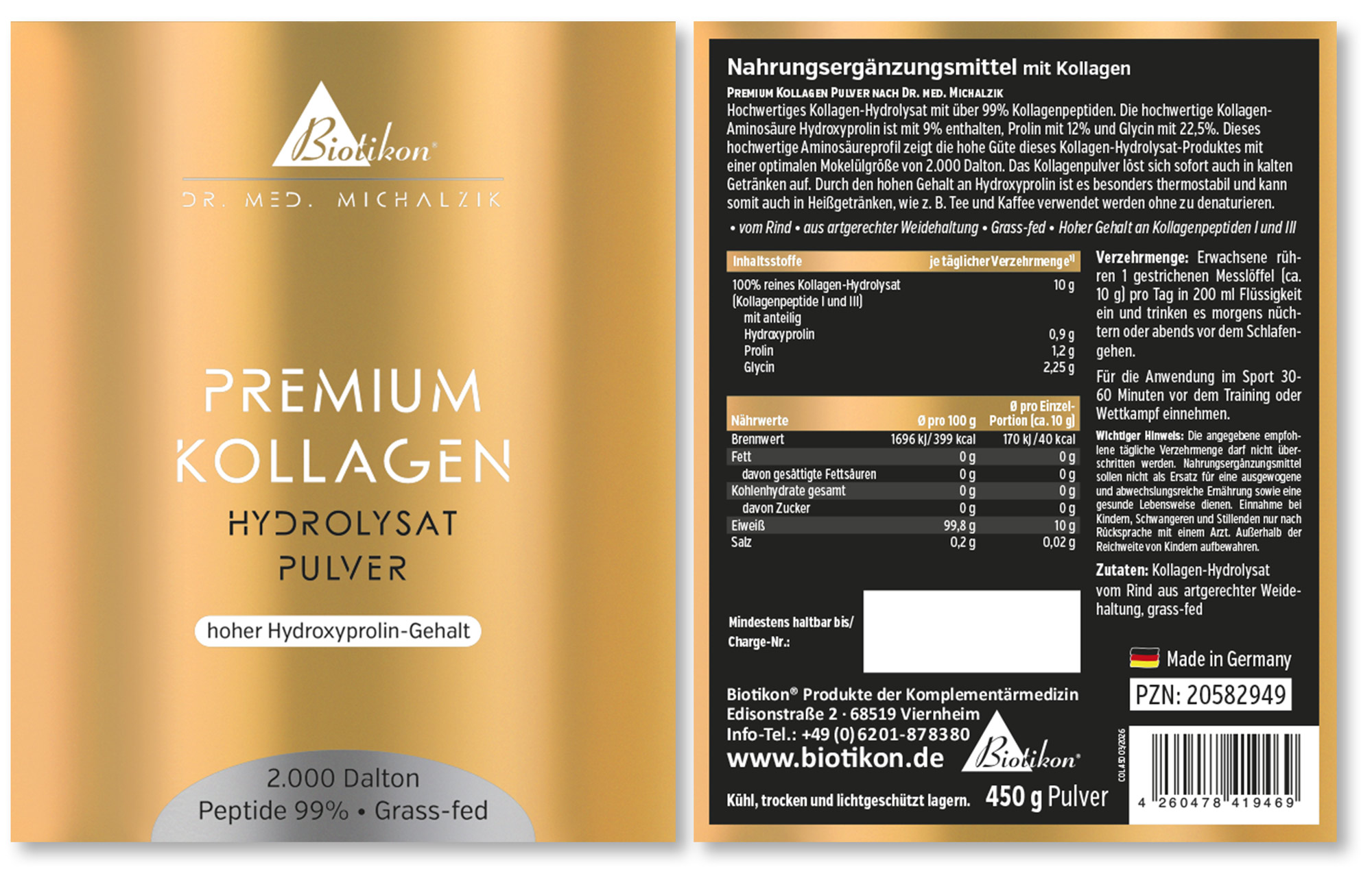 Premium Kollagen Hydrolysat Pulver