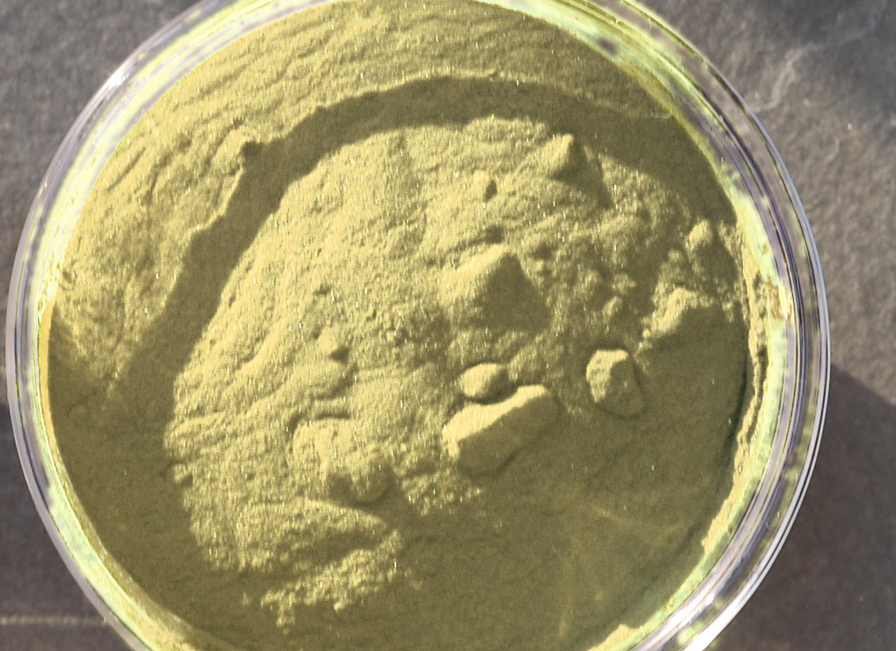 Grüner Superfood-Pulver – 250 g Grünes Pulver in durchsichtiger Verpackung, 250 Gramm, aus verschiedenen Superfoods.