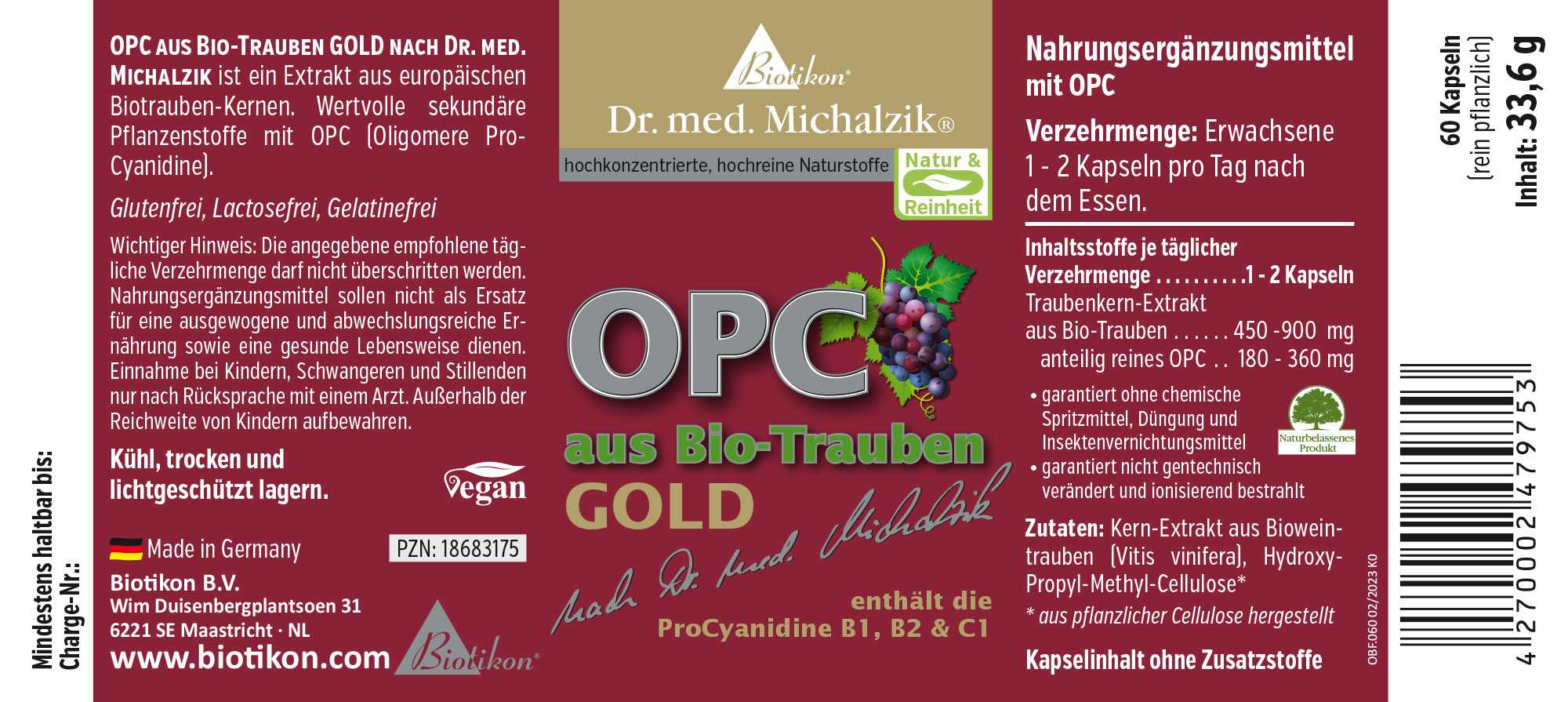 OPC de raisin bio GOLD