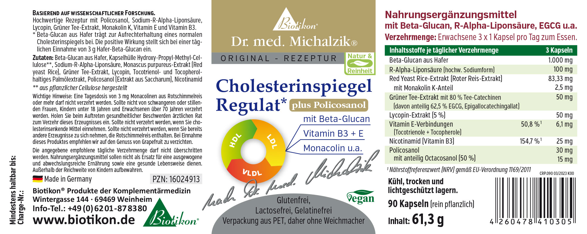 Cholesterol Level Regulator with Policosanol