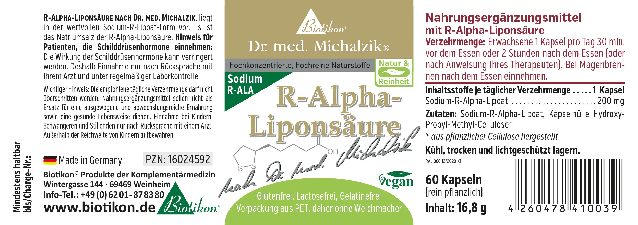 Acido R-Alfa Lipoico di Dr. med. Michalzik