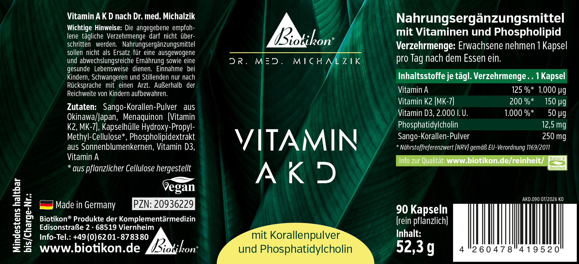 Etikettenabbildung Vitamin A K D