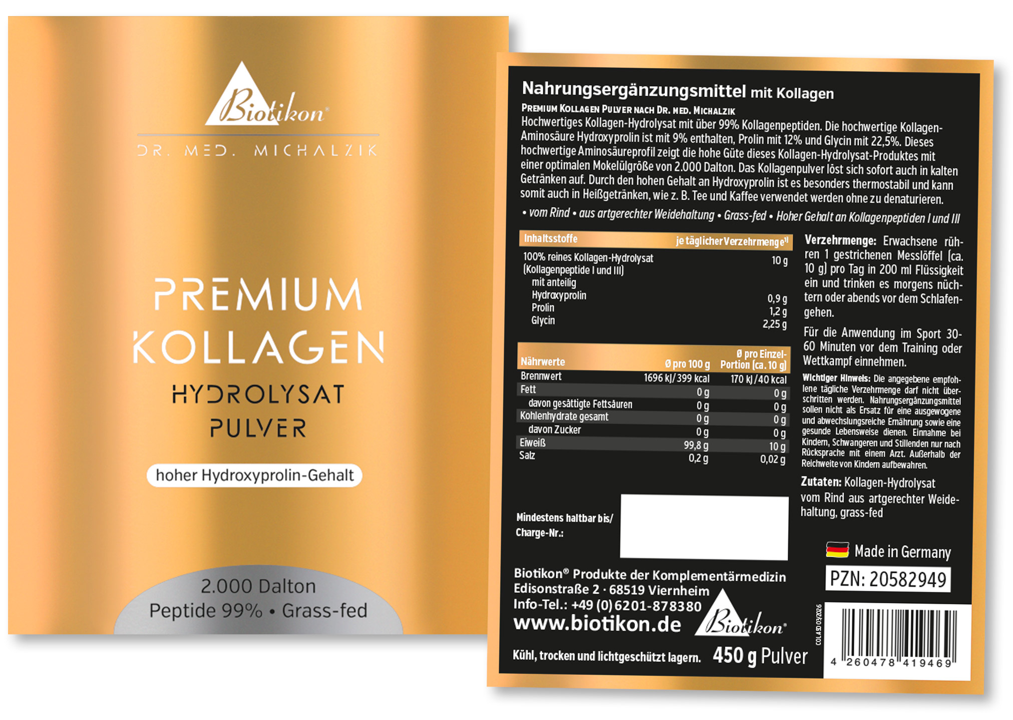 Premium Kollagen Hydrolysat Pulver